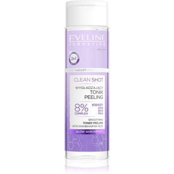 Eveline Cosmetics Clean Shot 8% Complex Of Hydroxy Acids tonic pentru netezire cu efect exfoliant - imagine 2